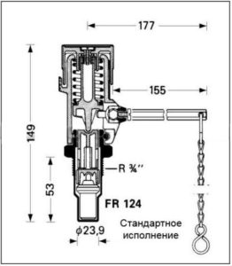 Draft regulator for solid fuel boilers - diagram