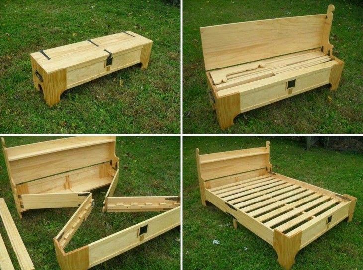 Option for assembling a bed from plywood.