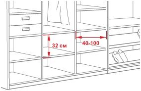 Shelf dimensions.