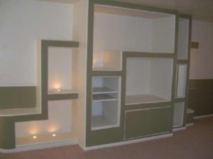 DIY plasterboard cabinet.
