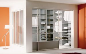 Wardrobe made of plasterboard.