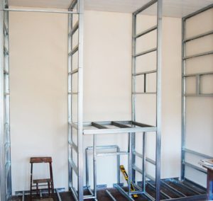 DIY plasterboard cabinet.