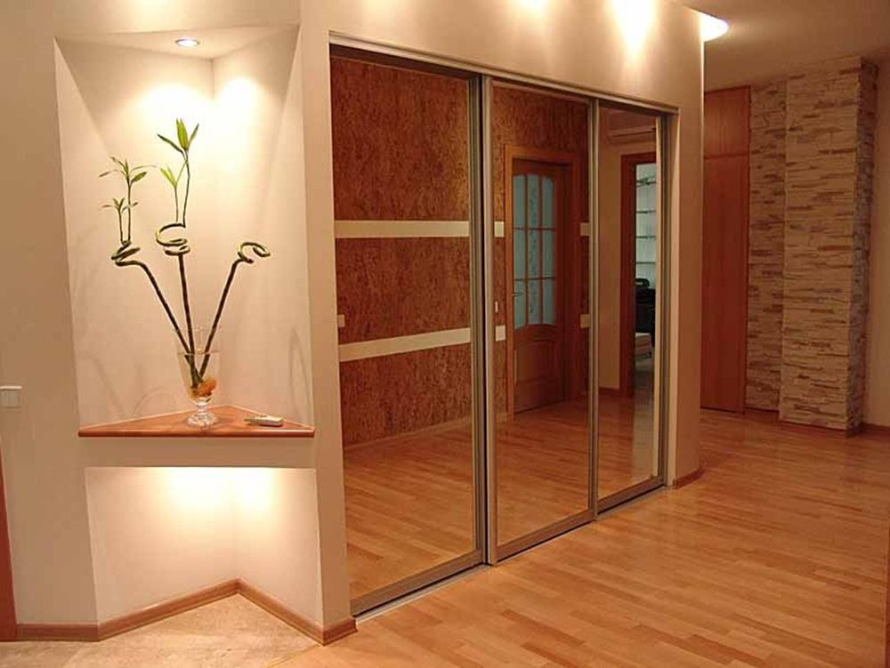 DIY wardrobe made of plasterboard.