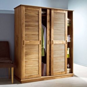 Cabinet with louvered doors