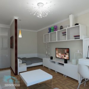 Separate the bed with a partition