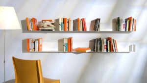 Free space on shelves with books.