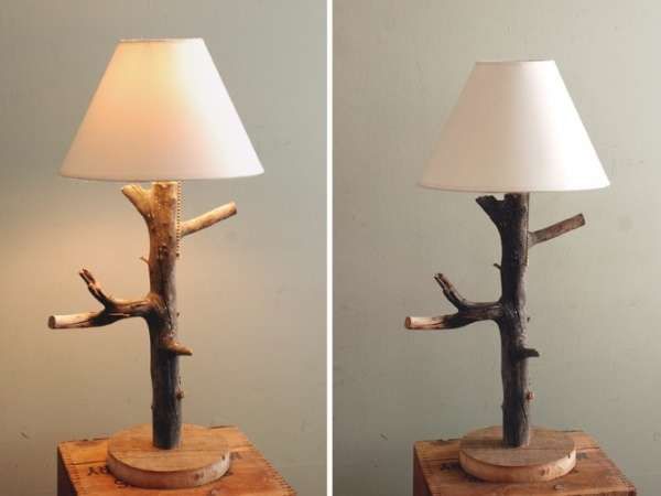 Wood floor lamp 