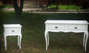 Nightstand with legs.