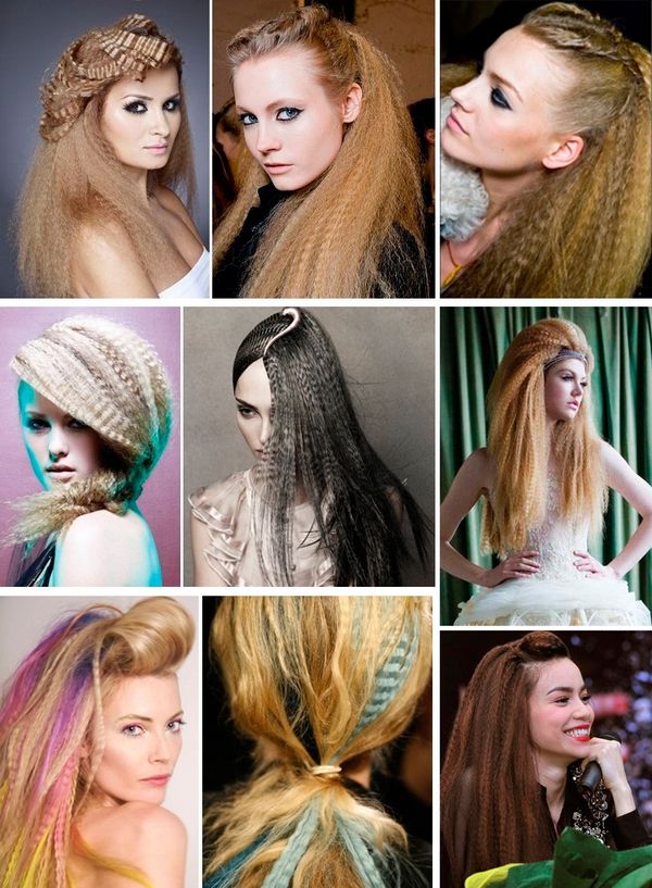 Options for laying a corrugated curling iron.