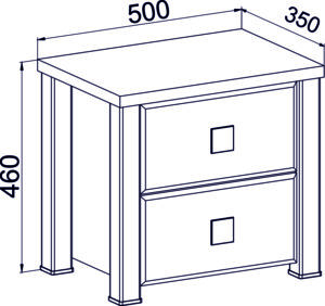Height of the bedside table in the bedroom
