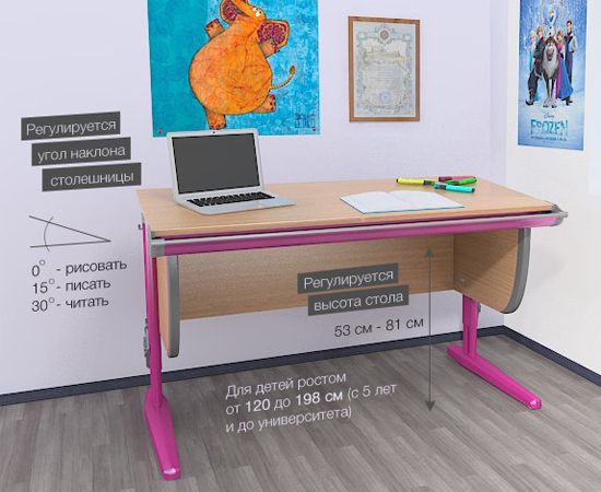 Height of a desk for a schoolchild.