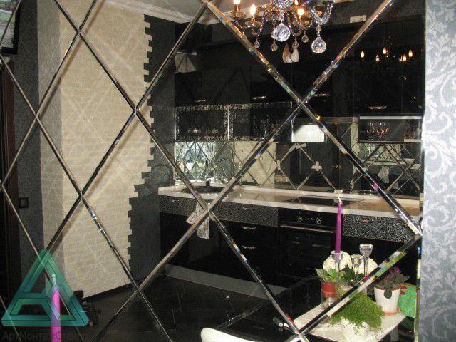 Mirrors glued with edges.