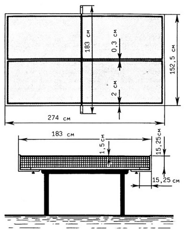 drawing for a tennis table