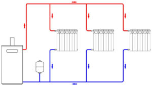 two-pipe heating distribution