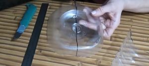 We also cut the bottom into two halves.