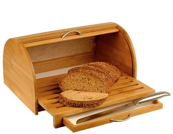 wooden bread box