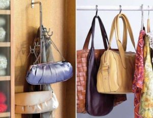 Storing bags in a closet