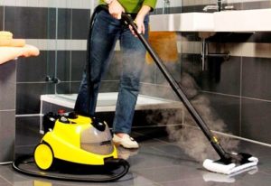 Cleaning with a steam cleaner