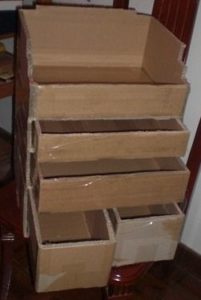 Cardboard chest of drawers