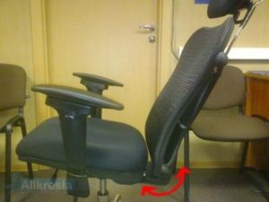 most often the chair creaks at the base of the back