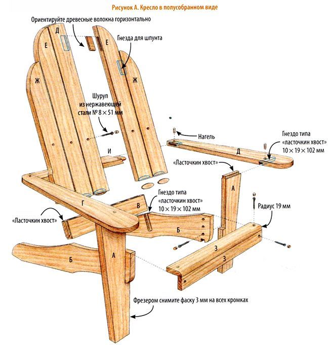 DIY wooden chair drawing