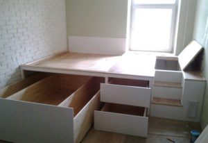 Bed with drawers