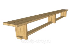 standard sauna bench