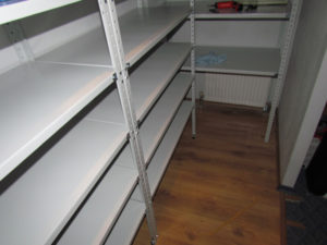 metal shelves