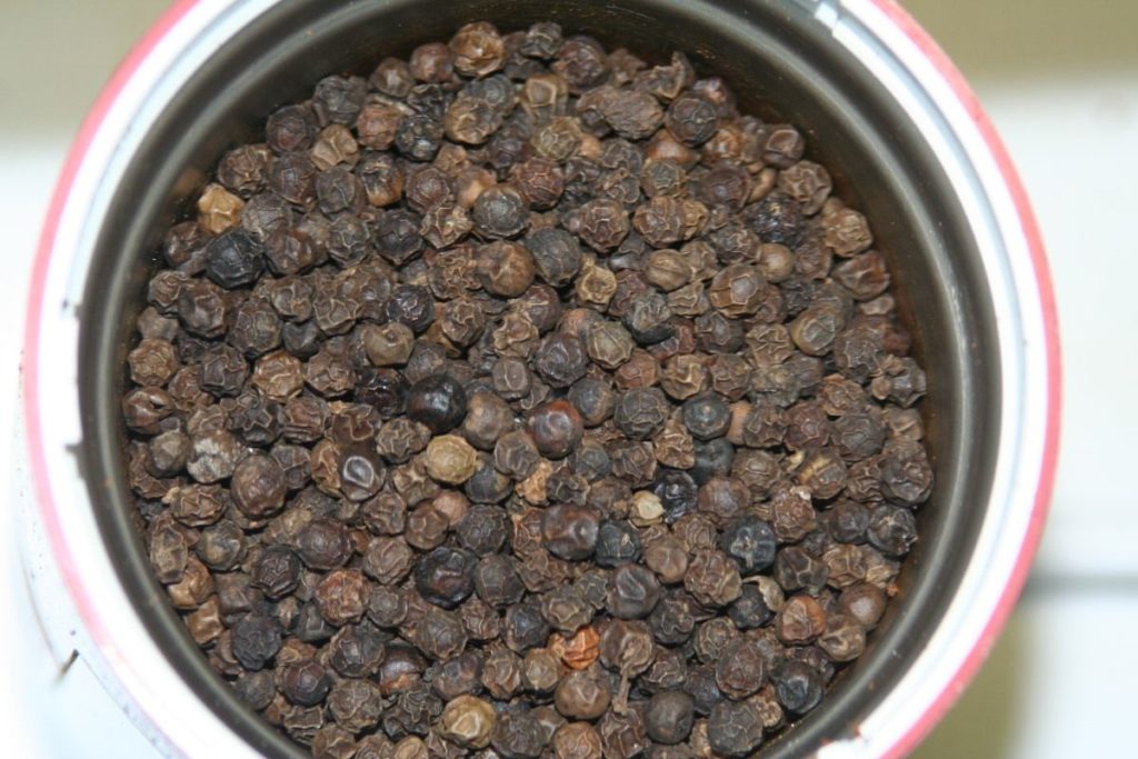 spices in a coffee grinder