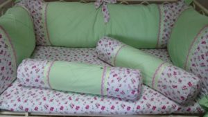 sewing a bolster for a baby crib