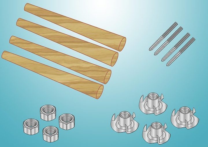 Attach the legs using T-nuts.