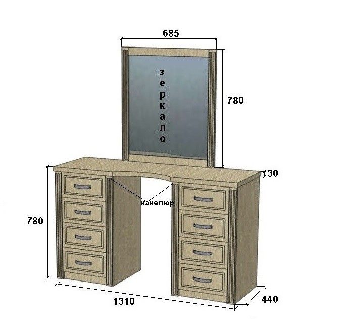 dressing table dimensions