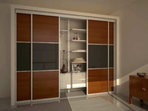 wardrobe with rail system
