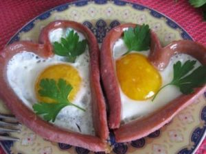 heart-shaped sausages