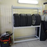 rack for vertical storage of wheels
