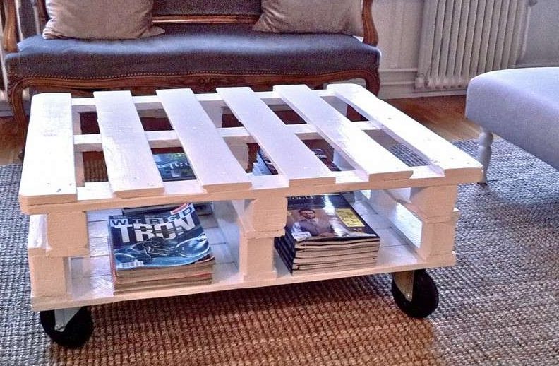 Table made from pallets.