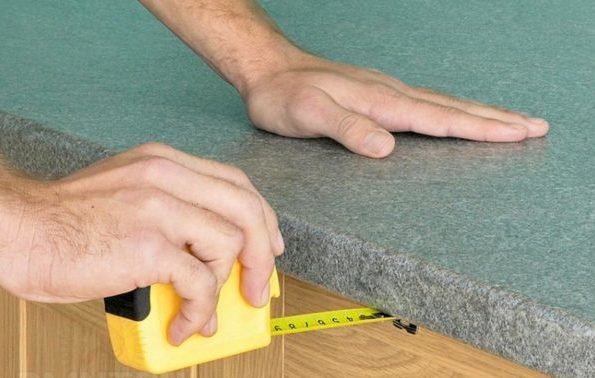 Preparing to install the countertop.