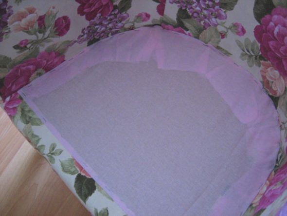 Fabric parts are upholstered using a furniture stapler.