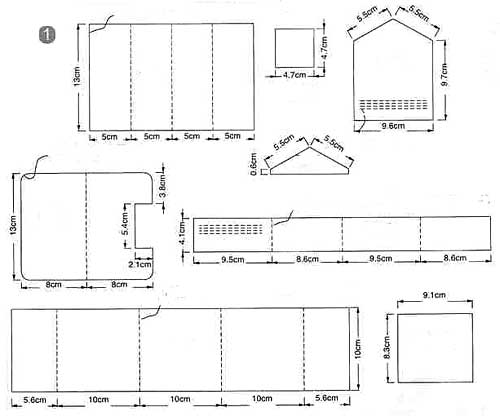Drawing of another cardboard house.