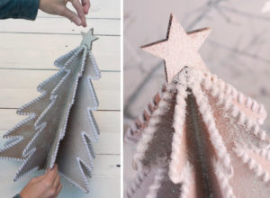 Christmas tree made of cardboard
