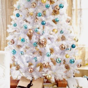White Christmas tree in a vintage interior