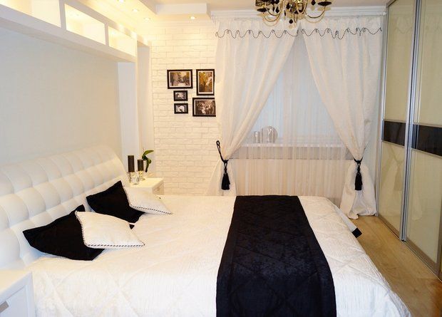White and black bedroom.