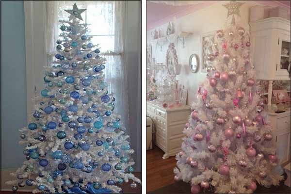 Decor options for white Christmas trees.