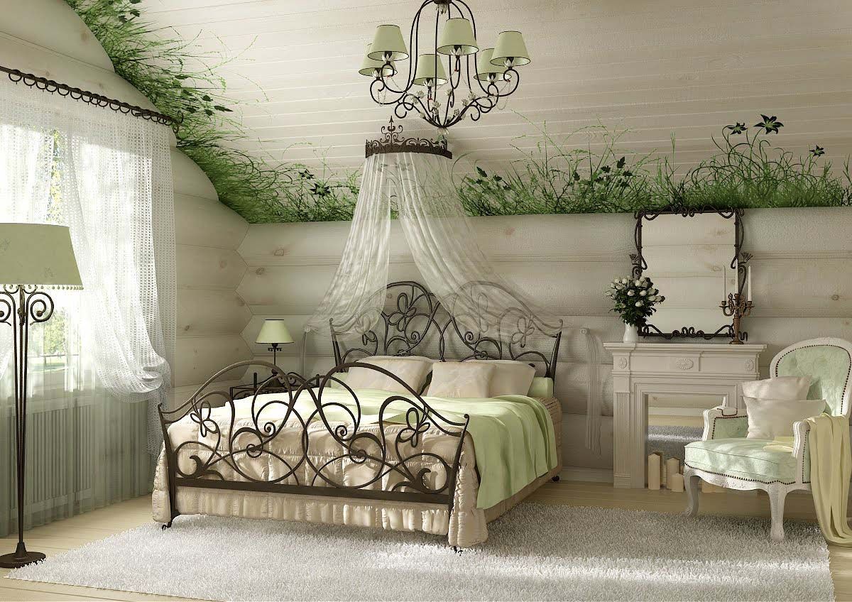 Country style decor for the bedroom.