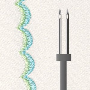 Decorative finishing with double needle.