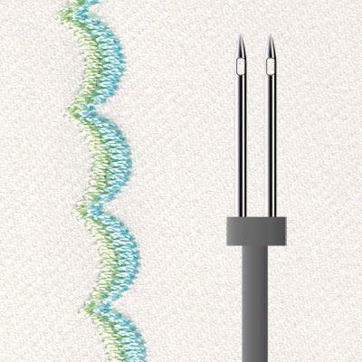 Decorative finishing with double needle.