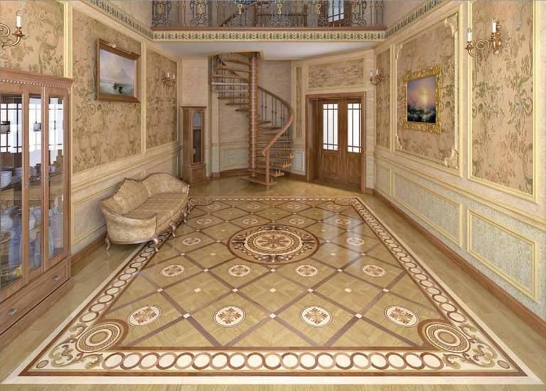 Finishing of artistic parquet.