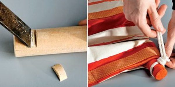 We make a hammock on the crossbar 2.