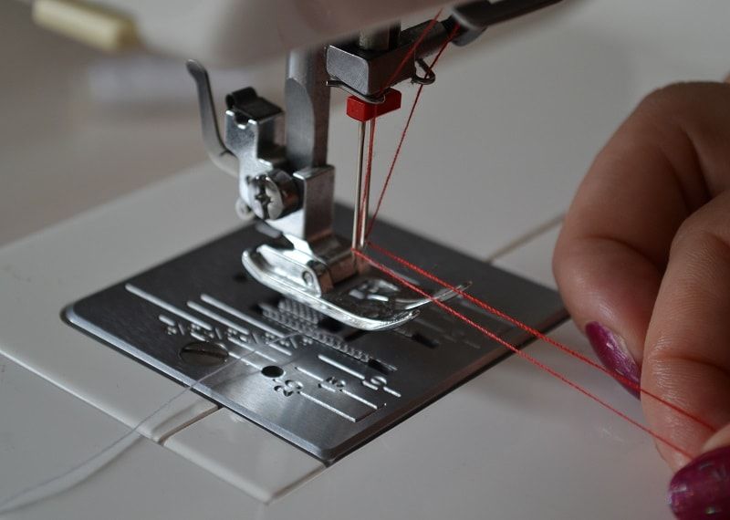 Using a household sewing machine.