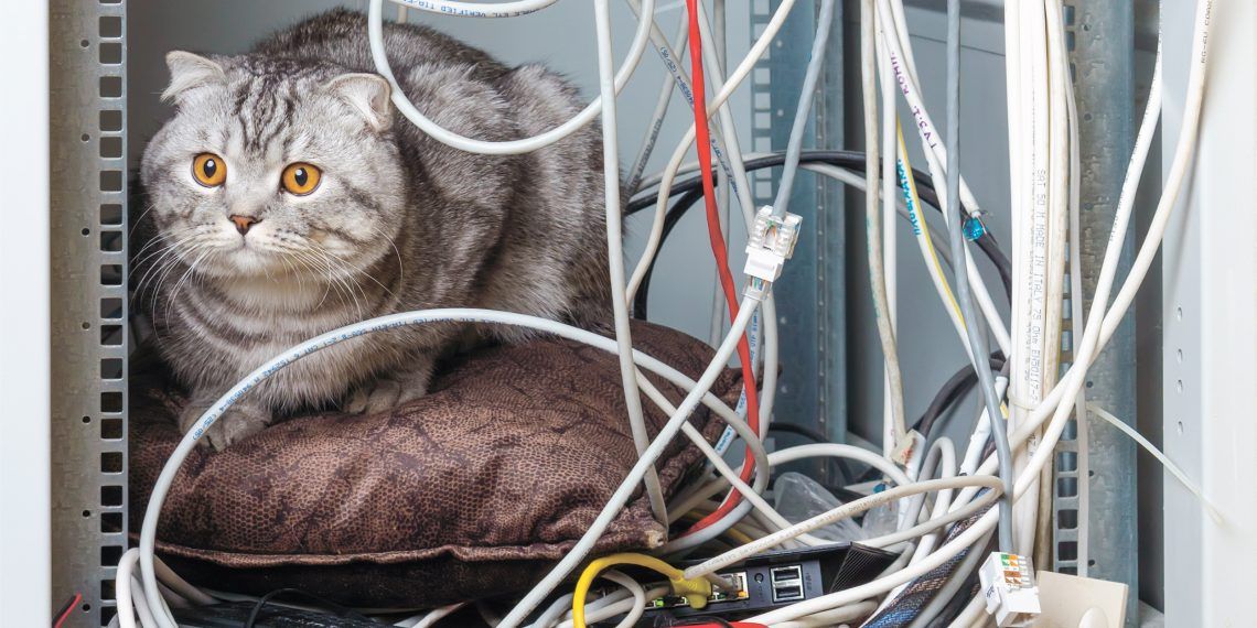 How to hide computer wires under a table